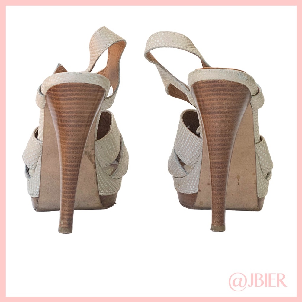 Steve Madden White Snakeskin Pumps - Picture 4 of 5